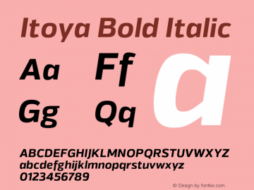 Itoya Bold Italic Version 1.000;PS 001.000;hotconv 1.0.70;makeotf.lib2.5.58329图片样张