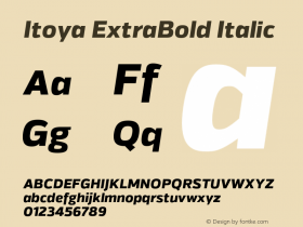 Itoya ExtraBold Italic Version 1.000;PS 001.000;hotconv 1.0.70;makeotf.lib2.5.58329图片样张