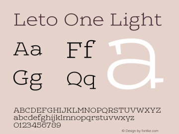 LetoOne-Light Version 1.000 2013 initial release图片样张