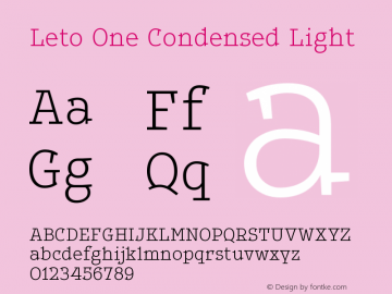 LetoOneCondensed-Light Version 1.000 2013 initial release图片样张