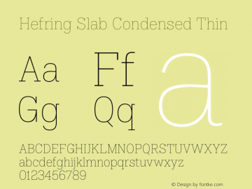 Hefring Slab Condensed Thin Version 001.000 October 2018图片样张