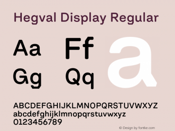 Hegval Display Regular Version 001.000 October 2019图片样张