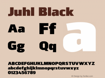 Juhl-Black Version 1.002;PS 001.002;hotconv 1.0.88;makeotf.lib2.5.64775图片样张