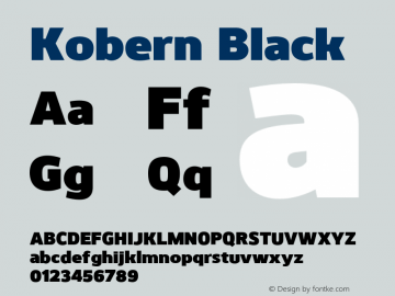 Kobern-Black Version 1.001;PS 001.001;hotconv 1.0.56;makeotf.lib2.0.21325图片样张