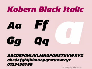 Kobern-BlackItalic Version 1.001;PS 001.001;hotconv 1.0.56;makeotf.lib2.0.21325图片样张