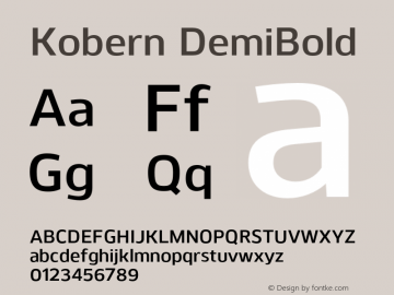 Kobern-DemiBold Version 1.001;PS 001.001;hotconv 1.0.56;makeotf.lib2.0.21325图片样张