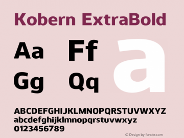 Kobern-ExtraBold Version 1.001;PS 001.001;hotconv 1.0.56;makeotf.lib2.0.21325图片样张