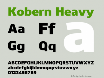 Kobern-Heavy Version 1.001;PS 001.001;hotconv 1.0.56;makeotf.lib2.0.21325图片样张