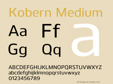 Kobern-Medium Version 1.001;PS 001.001;hotconv 1.0.56;makeotf.lib2.0.21325图片样张