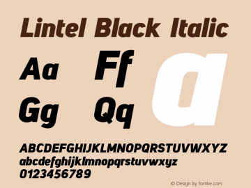 Lintel Black Italic Version 1.001;PS 001.001;hotconv 1.0.70;makeotf.lib2.5.58329图片样张