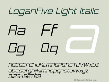 LoganFive-LightItalic 1.000图片样张