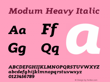 Modum Heavy Italic Version 1.000;PS 001.000;hotconv 1.0.70;makeotf.lib2.5.58329图片样张