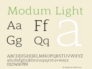 Modum Light Version 1.000;PS 001.000;hotconv 1.0.70;makeotf.lib2.5.58329图片样张