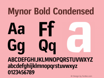 Mynor Bold Condensed Version 001.000 January 2019图片样张