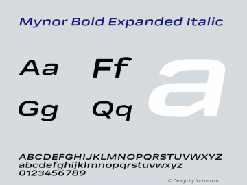 Mynor Bold Expanded Italic Version 001.000 January 2019图片样张