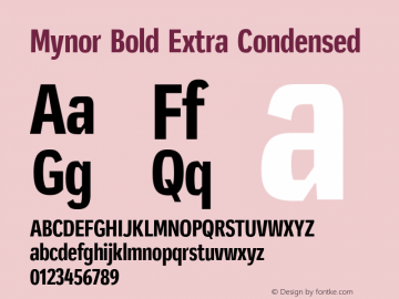 Mynor Bold Extra Condensed Version 001.000 January 2019图片样张