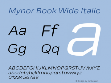 Mynor Book Wide Italic Version 001.000 January 2019图片样张