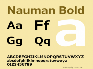 Nauman Bold Version 1.000;PS 001.000;hotconv 1.0.70;makeotf.lib2.5.58329图片样张