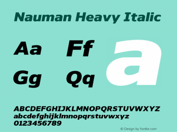 Nauman Heavy Italic Version 1.000;PS 001.000;hotconv 1.0.70;makeotf.lib2.5.58329图片样张