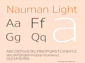 Nauman Light Version 1.000;PS 001.000;hotconv 1.0.70;makeotf.lib2.5.58329图片样张