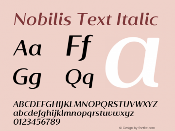 Nobilis Text Italic Version 1.001 | wf-rip DC20180430图片样张