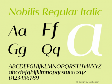 Nobilis Italic Version 1.001 | wf-rip DC20180430图片样张