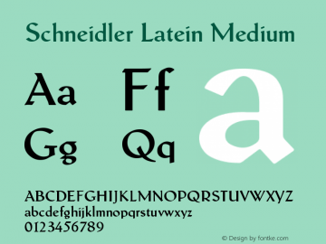 SchneidlerLatein-Medium Version 1.000 Initial Realease图片样张