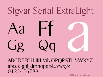 SigvarSerial-ExtraLight Version 1.000图片样张