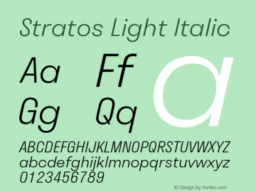 Stratos-LightItalic Version 1.004;PS 1.4;hotconv 1.0.88;makeotf.lib2.5.647800图片样张