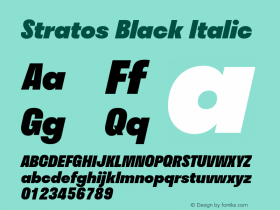 Stratos-BlackItalic Version 1.004;PS 1.4;hotconv 1.0.88;makeotf.lib2.5.647800图片样张