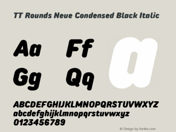 TTRoundsNeue-CondBlackItalic Version 1.000图片样张