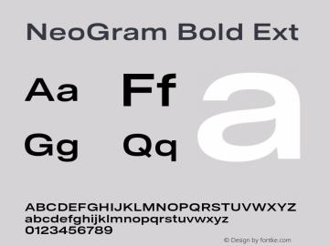 NeoGram Bold Ext Version 2.000 July 2021图片样张