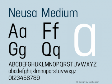 Neusa-Medium Version 1.001;PS 001.001;hotconv 1.0.56;makeotf.lib2.0.21325图片样张