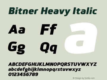 Bitner-HeavyItalic Version 1.00图片样张
