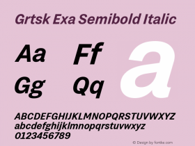 Grtsk Exa Semibold Italic Version 1.000图片样张