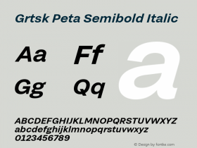 Grtsk Peta Semibold Italic Version 1.000图片样张