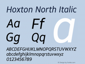 HoxtonNorth-Italic Version 1.20图片样张