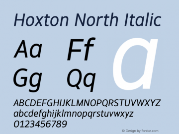 HoxtonNorth-Italic Version 1.20图片样张