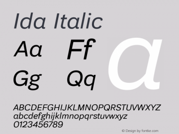 Ida-Italic Version 1.001图片样张