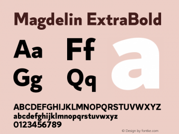 Magdelin-ExtraBold Version 1.000 | wf-rip DC20190820图片样张