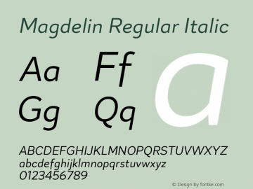 Magdelin-Italic Version 1.000 | wf-rip DC20190820图片样张