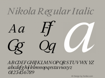 Nikola Regular Italic Version 1.000 | wf-rip DC20180110图片样张
