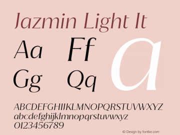 Jazmin Light It Version 1.001;hotconv 1.0.109;makeotfexe 2.5.65596图片样张