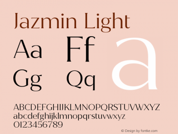 Jazmin Light Version 1.001;hotconv 1.0.109;makeotfexe 2.5.65596图片样张