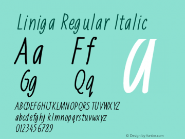 Liniga Italic Version 1.000 | w-rip DC20150725图片样张