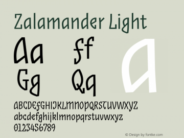 Zalamander-Light Version 1.000;PS 001.000;hotconv 1.0.49;makeotf.lib2.0.14853图片样张