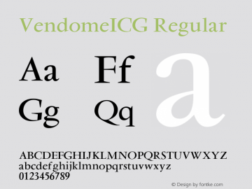 VendomeICG Regular 001.000 Font Sample