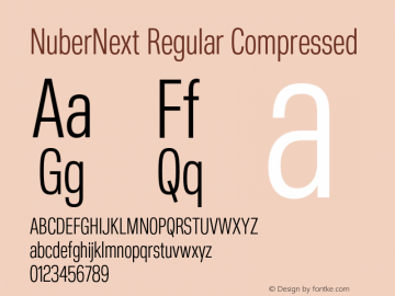 NuberNext Regular Compressed Version 001.002 February 2020图片样张