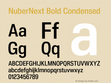 NuberNext Bold Condensed Version 001.002 February 2020图片样张