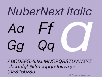 NuberNext Regular Italic Version 001.002 February 2020图片样张